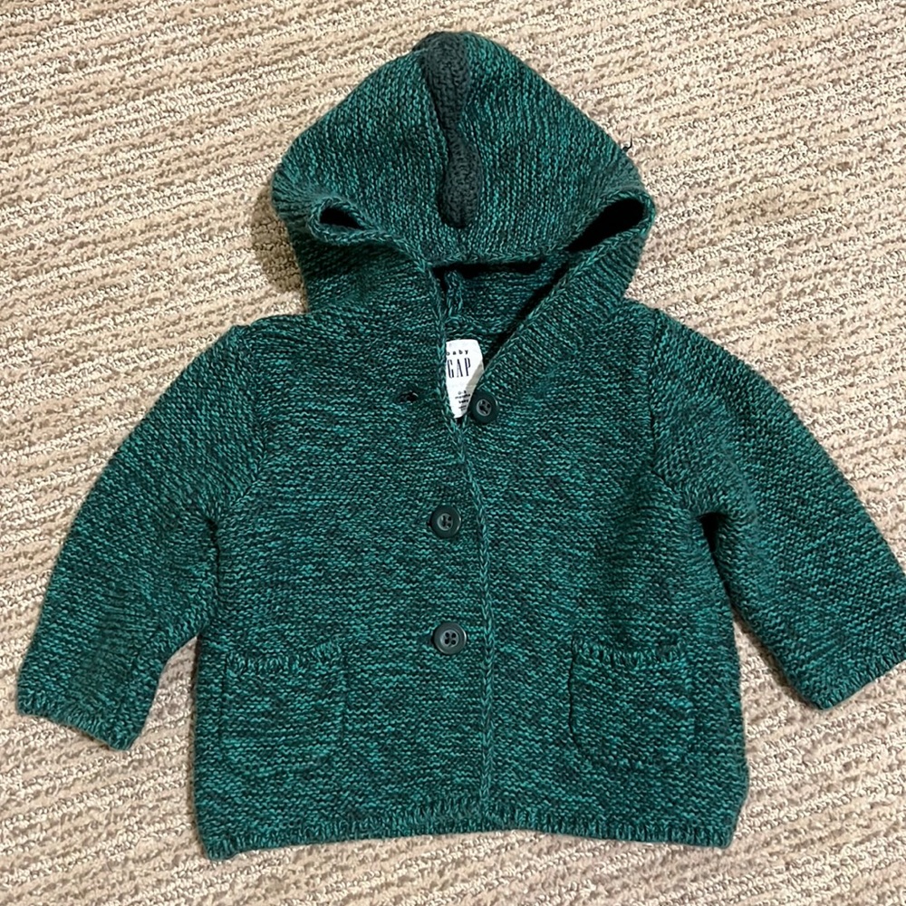 baby GAP Dinosaur Button Front Sweater